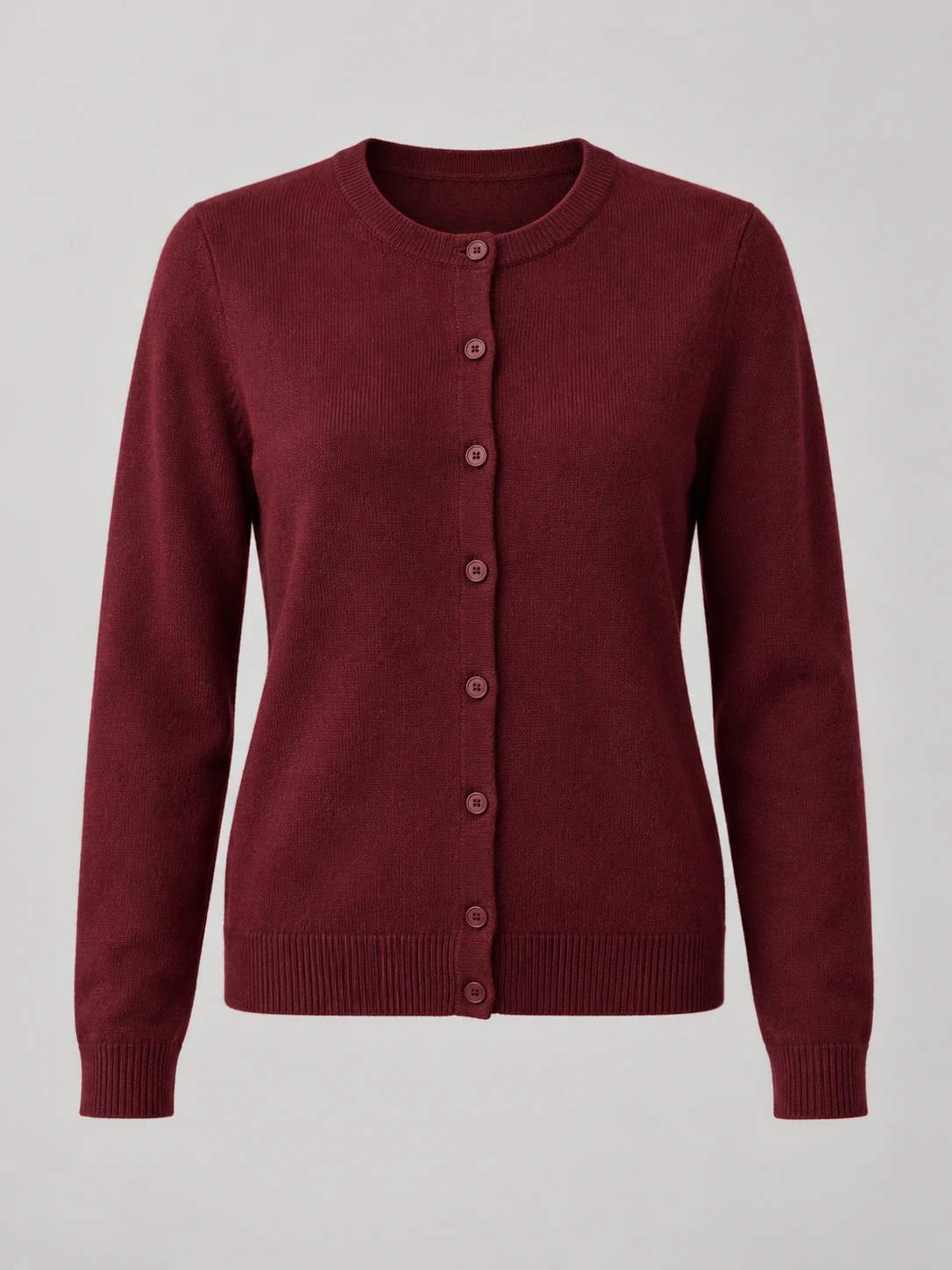 Honors Wool Cardigan in Burgundy