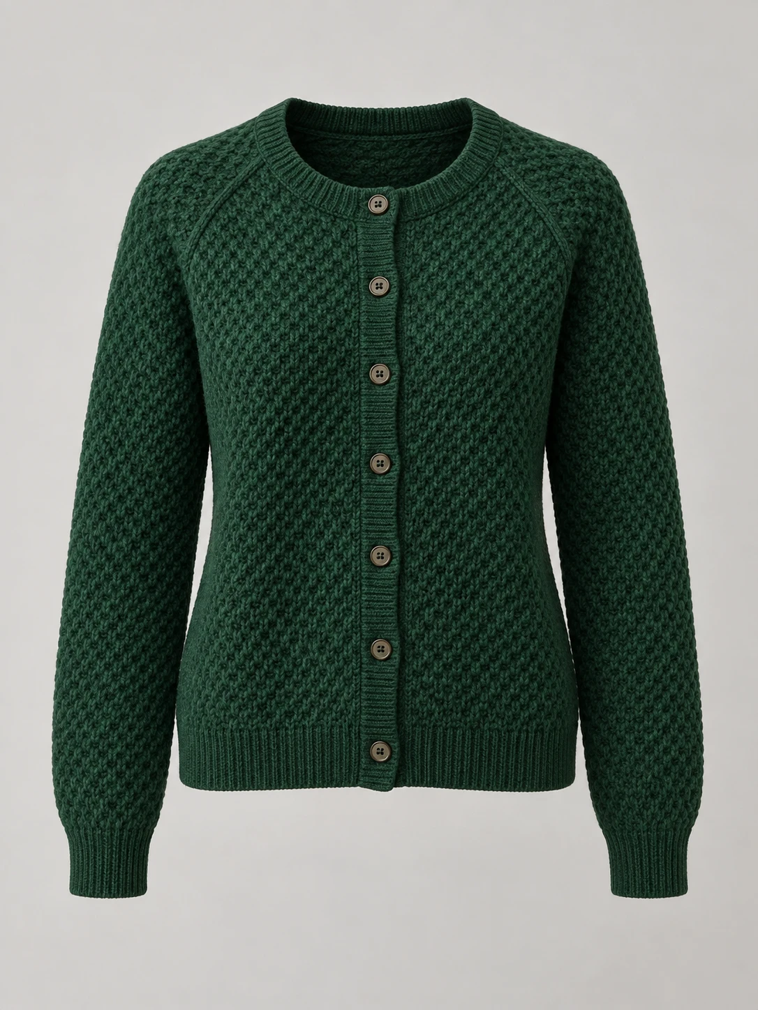 Ivy Walk Wool Cardigan in Forest green