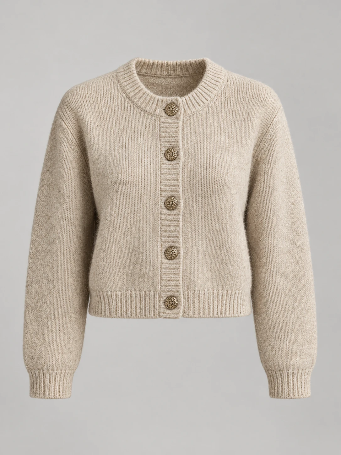 Keepsake Wool Cardigan in Warm oatmeal