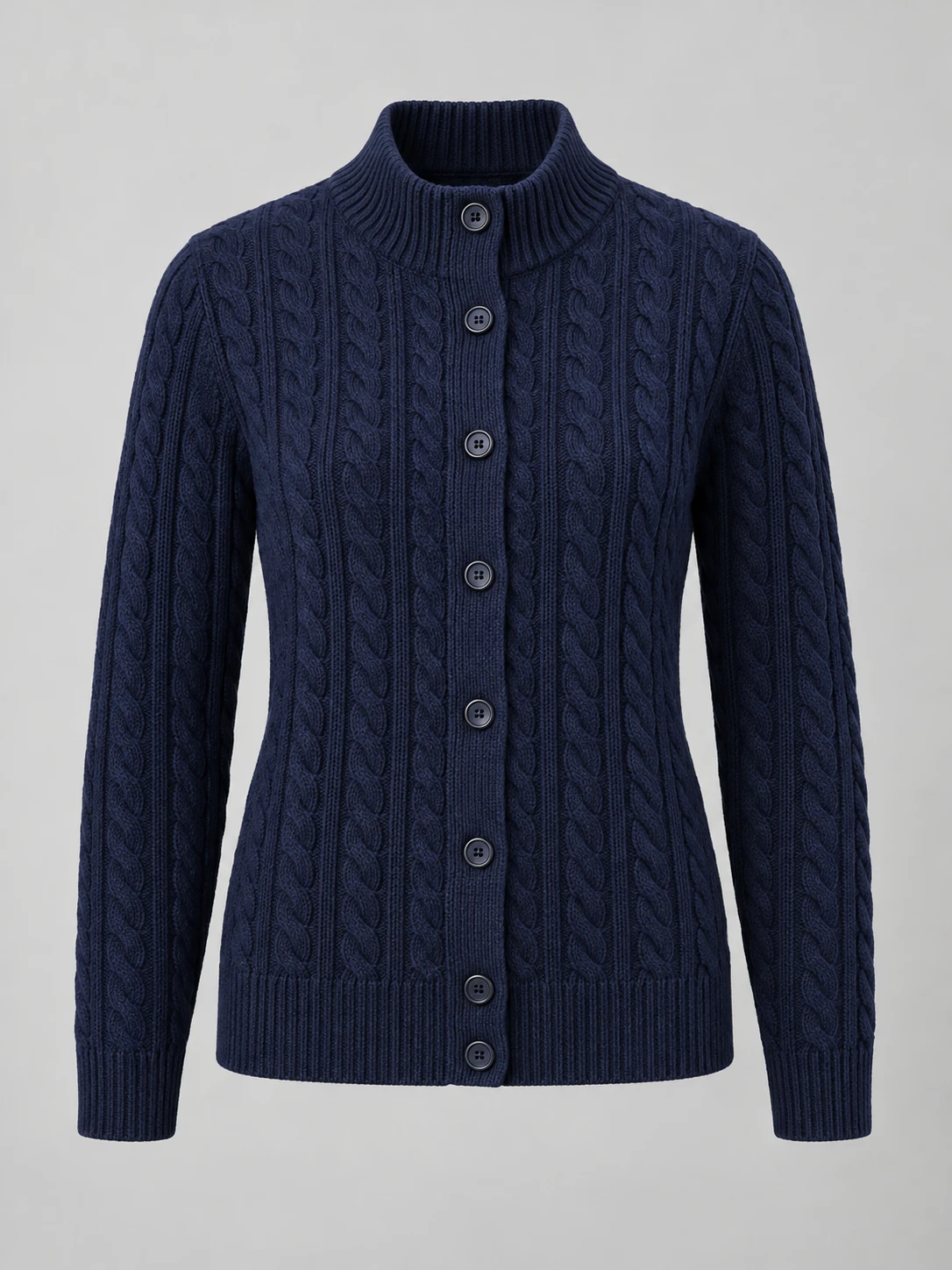 Winter Term Merino Cardigan in Navy